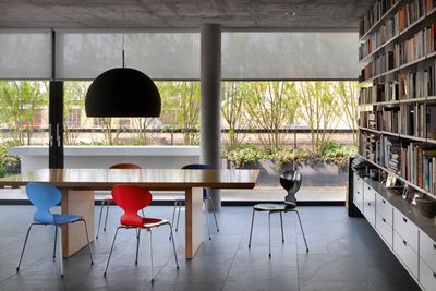 Roller Blind Systems, SG 4930, Multiscreen 1-10%, Room shot "Bateman's Row Penthouse Apartment", London, United Kingdom